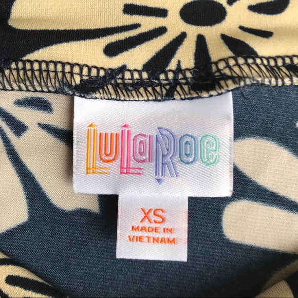 LuLaRoe Navy & Tan Floral Skirt - XS - Picture 4 of 5